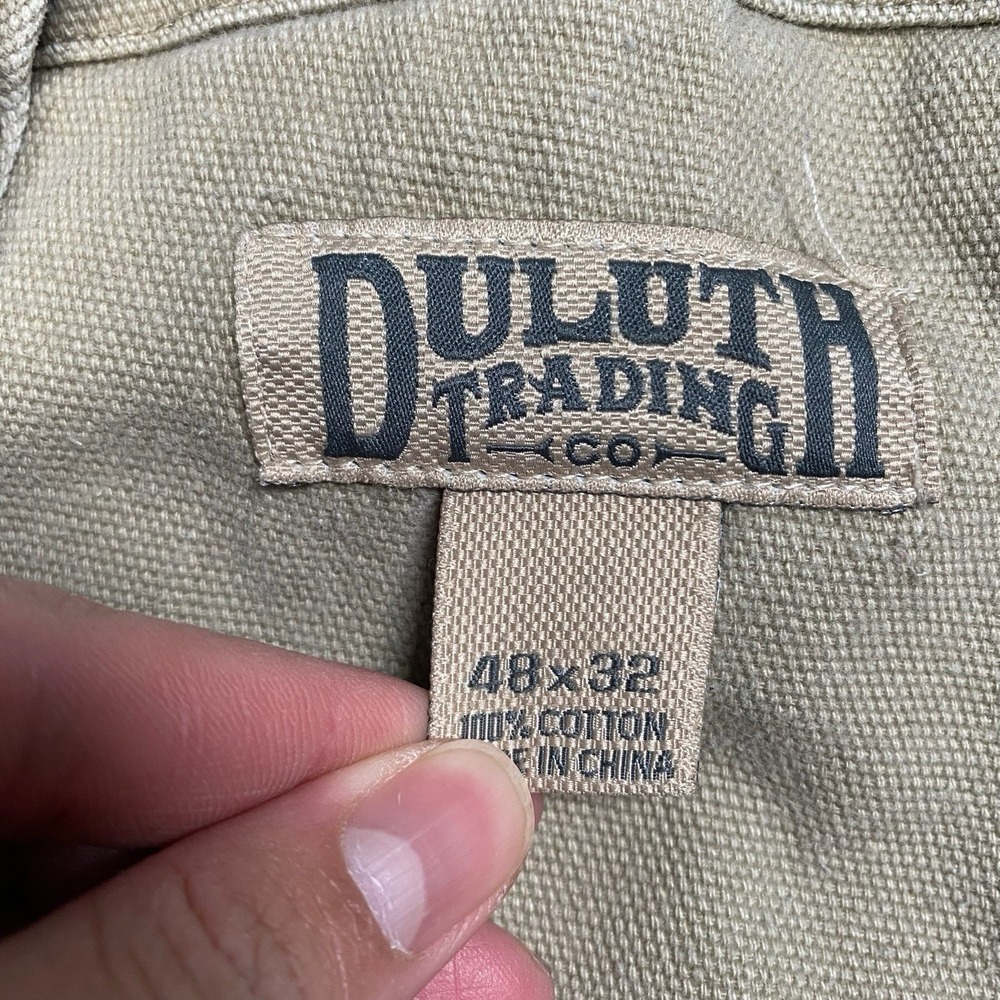 Duluth Trading Co Khaki Canvas Cargo Work Pants (46x29) Mens Utility Double Knee - Picture 7 of 8